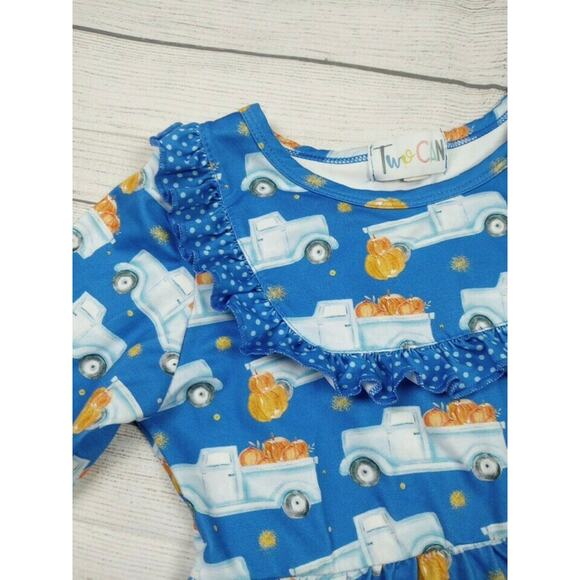 7/8 Two Can Fall Truck/Pumpkin Dress - Picture 2 of 7